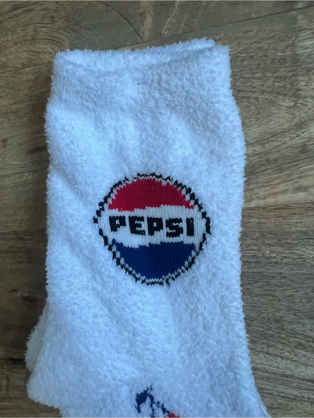 Pepsi Cozy Socks with Red Cherry Print